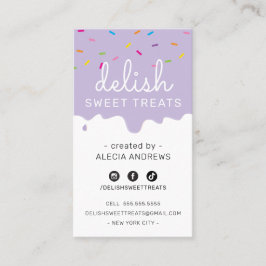 BAKER FROSTING moderne kleurrijke sprinkles paarse Visitekaartje