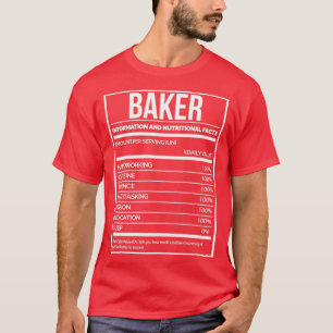 Baker Funny Baking Nutrition Label T-shirt