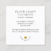 Baker gebak Chef Dessert Cateraar Baker's Gereedsc Vierkante Visitekaartje (Achterkant)
