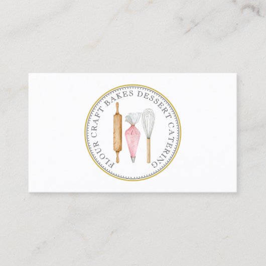 Baker gebak Chef Dessert Cateraar Baker's Gereedsc Visitekaartje (Voorkant)