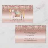 Baker gebak Chef Roos Goud Glitter Drips Gebruiksv Visitekaartje (Voorkant / Achterkant)