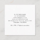 Baker gebak Chef Waterverf bakgereedschap Cake Vierkante Visitekaartje (Achterkant)