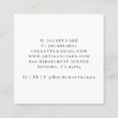 Baker gebak Chef Waterverf Bakkers Gereedschap Cre Vierkante Visitekaartje (Achterkant)