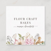 Baker gebak Chef Waterverf Bakkers Gereedschap Cre Vierkante Visitekaartje (Voorkant)