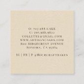 Baker gebak Chef Waterverf Bakkers Gereedschap Cre Vierkante Visitekaartje (Achterkant)