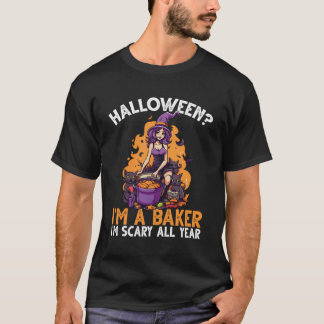 Baker Halloween kostuum bakken bak enge truc of T-shirt