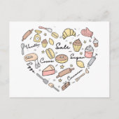 Baker Heart Funny Bakery Baking Pastry Chef Briefkaart (Voorkant)
