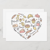 Baker Heart Funny Bakery Baking Pastry Chef Feestdagenkaart (Voorkant / Achterkant)