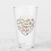 Baker Heart Funny Bakery Baking Pastry Chef Glas (Voorkant)