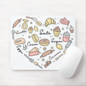 Baker Heart Funny Bakery Baking Pastry Chef Muismat (Met muis)