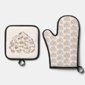 Baker Heart Funny Bakery Baking Pastry Chef Ovenwant & Pannenlap Set (Voorkant)