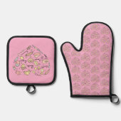 Baker Heart Funny Bakery Baking Pastry Chef Ovenwant & Pannenlap Set (Voorkant)