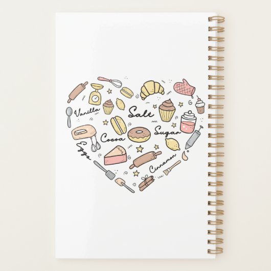 Baker Heart Funny Bakery Baking Pastry Chef Planner (Achterkant)