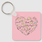 Baker Heart Funny Bakery Baking Pastry Chef Sleutelhanger (Voorkant)