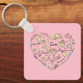 Baker Heart Funny Bakery Baking Pastry Chef Sleutelhanger (Voorkant)