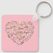 Baker Heart Funny Bakery Baking Pastry Chef Sleutelhanger (Achterkant)