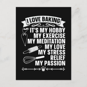 Baker I Love Baking Bakery Chef Cupcake Bake Feestdagenkaart
