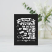 Baker I Love Baking Bakery Chef Cupcake Bake Feestdagenkaart (Staand voorkant)