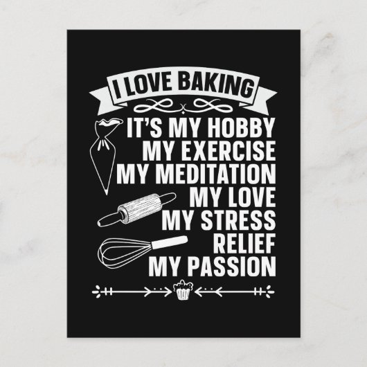 Baker I Love Baking Bakery Chef Cupcake Bake Feestdagenkaart (Voorkant)