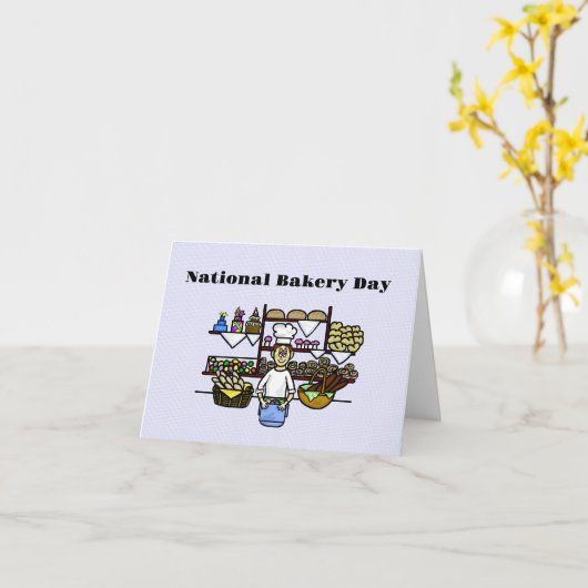 Baker in Bakkerij-Wenskaart Kaart (Gele Bloem)