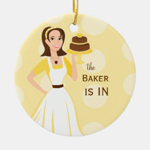 Baker in/uit-teken keramisch ornament