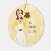 Baker in/uit-teken keramisch ornament (Links)