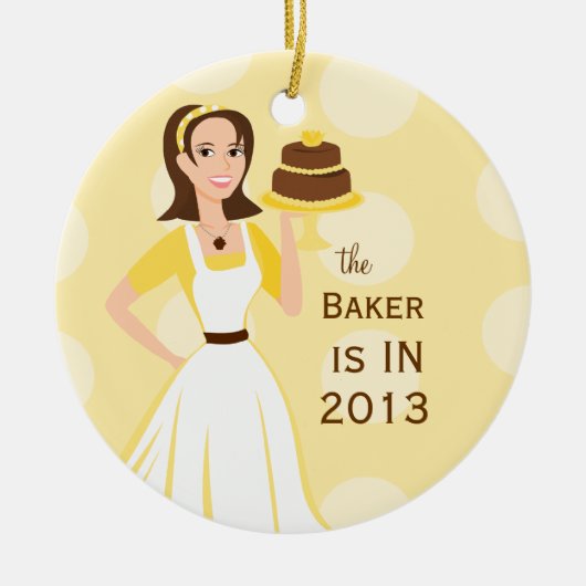 Baker in/uit-teken keramisch ornament (Voorkant)