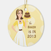 Baker in/uit-teken keramisch ornament (Links)
