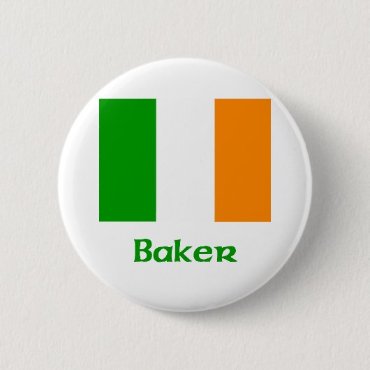 Baker Irish Flag Ronde Button 5,7 Cm (Voorkant)
