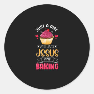 Baker is gewoon een meisje dat van Jezus houdt en Ronde Sticker