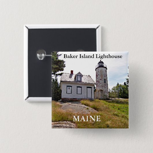Baker Island Lighthouse, Maine Button (Voorkant /achterkant)