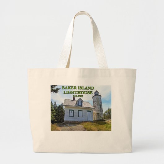 Baker Island Lighthouse, Maine Grote Tote Bag (Voorkant)