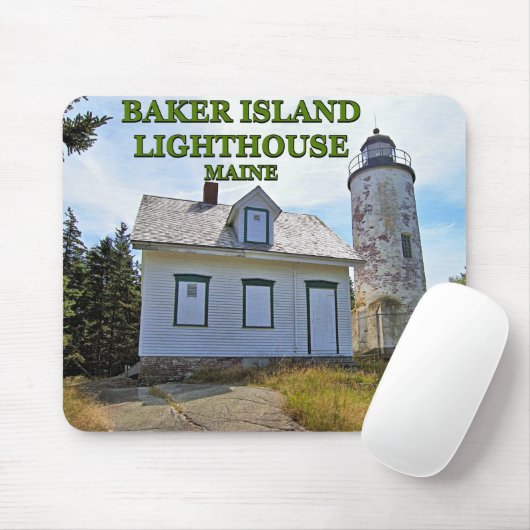 Baker Island Lighthouse, Maine Mousepad Muismat (Met muis)
