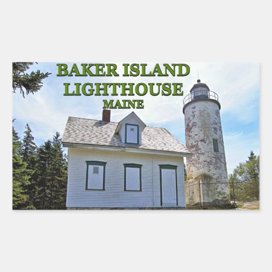 Baker Island Lighthouse, Maine Rechthoekige Sticker (Voorkant)