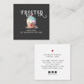 Baker-kalligrafie van gebold dessert | Cupcake Vierkante Visitekaartje (Voorkant / Achterkant)