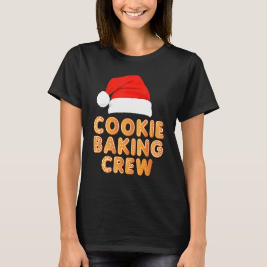 Baker Kerstmis Santa Hat Cookie Baking Crew Kerstm T-shirt (Voorkant)
