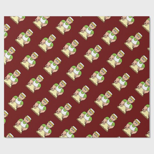 Baker Kneading Dough for Baking Bread Cadeaupapier (Vlak)