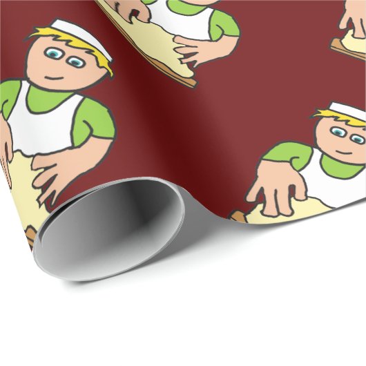 Baker Kneading Dough for Baking Bread Cadeaupapier (Rol Hoek)