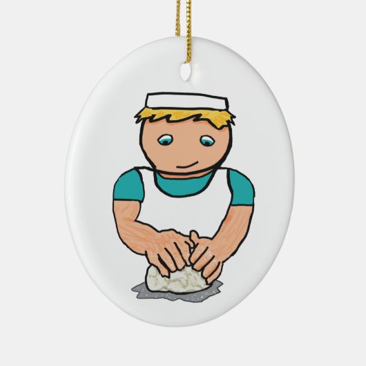 Baker Kneading Dough for Baking Bread Keramisch Ornament (Rechts)