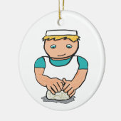 Baker Kneading Dough for Baking Bread Keramisch Ornament (Links)