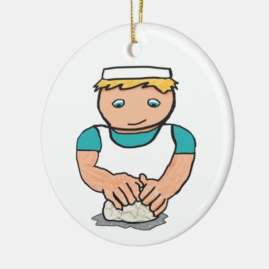 Baker Kneading Dough for Baking Bread Keramisch Ornament (Links)