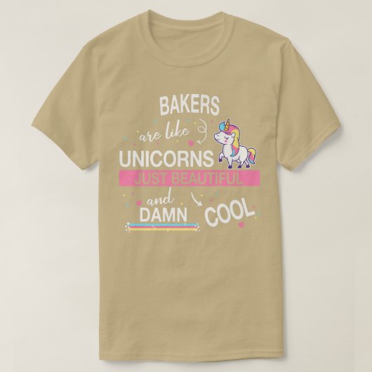 Baker Koken Cupcake Unicorn T-shirt (Design voorkant)