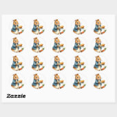 Baker Konijn Ronde Sticker (Vel)