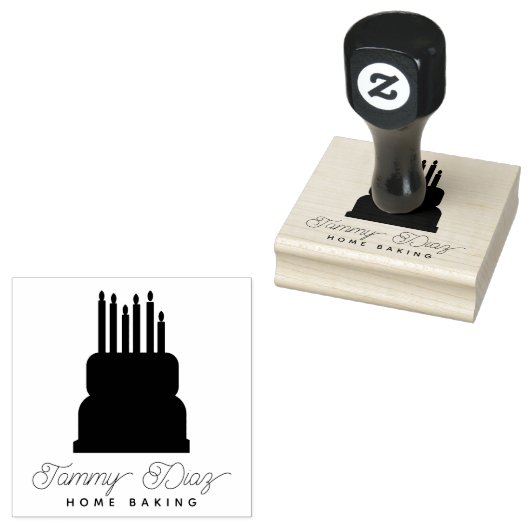 Baker Laagcake Kaarsen Logo Rubberstempel (Gestempeld)
