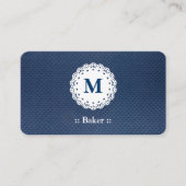 Baker Lace Monogram Blue Patroon Visitekaartje (Voorkant)