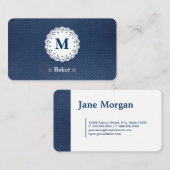 Baker Lace Monogram Blue Patroon Visitekaartje (Voorkant / Achterkant)