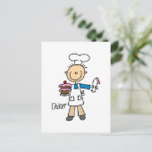 Baker met Cake Briefkaart (Staand voorkant)