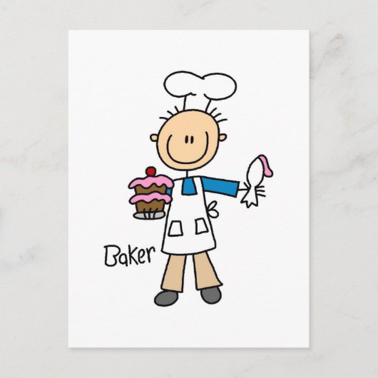 Baker met Cake Briefkaart (Voorkant)