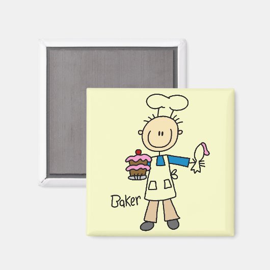 Baker met Cake Magneet (Voorkant / Achterkant)
