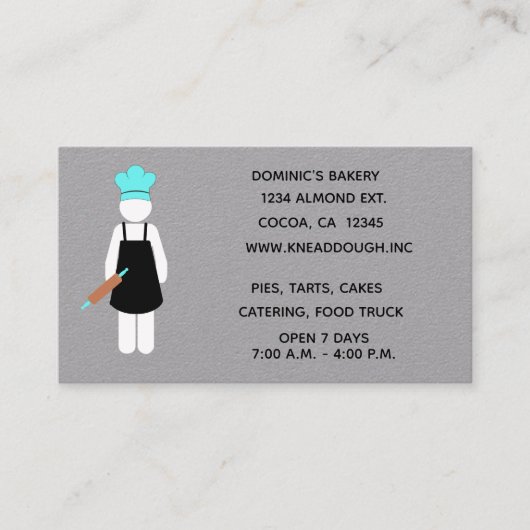 Baker met rolletje visitekaartje (Voorkant)